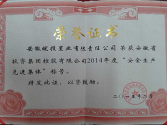 公司榮獲2014年度“安全生產(chǎn)先進(jìn)集體”稱號(hào)